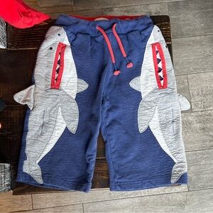 Boden Navy Shark Print Kids Shorts